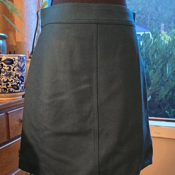 NWT J.Crew Princess mini skirt in double-serge wool in Academic Green 4 - Picture 2 of 5